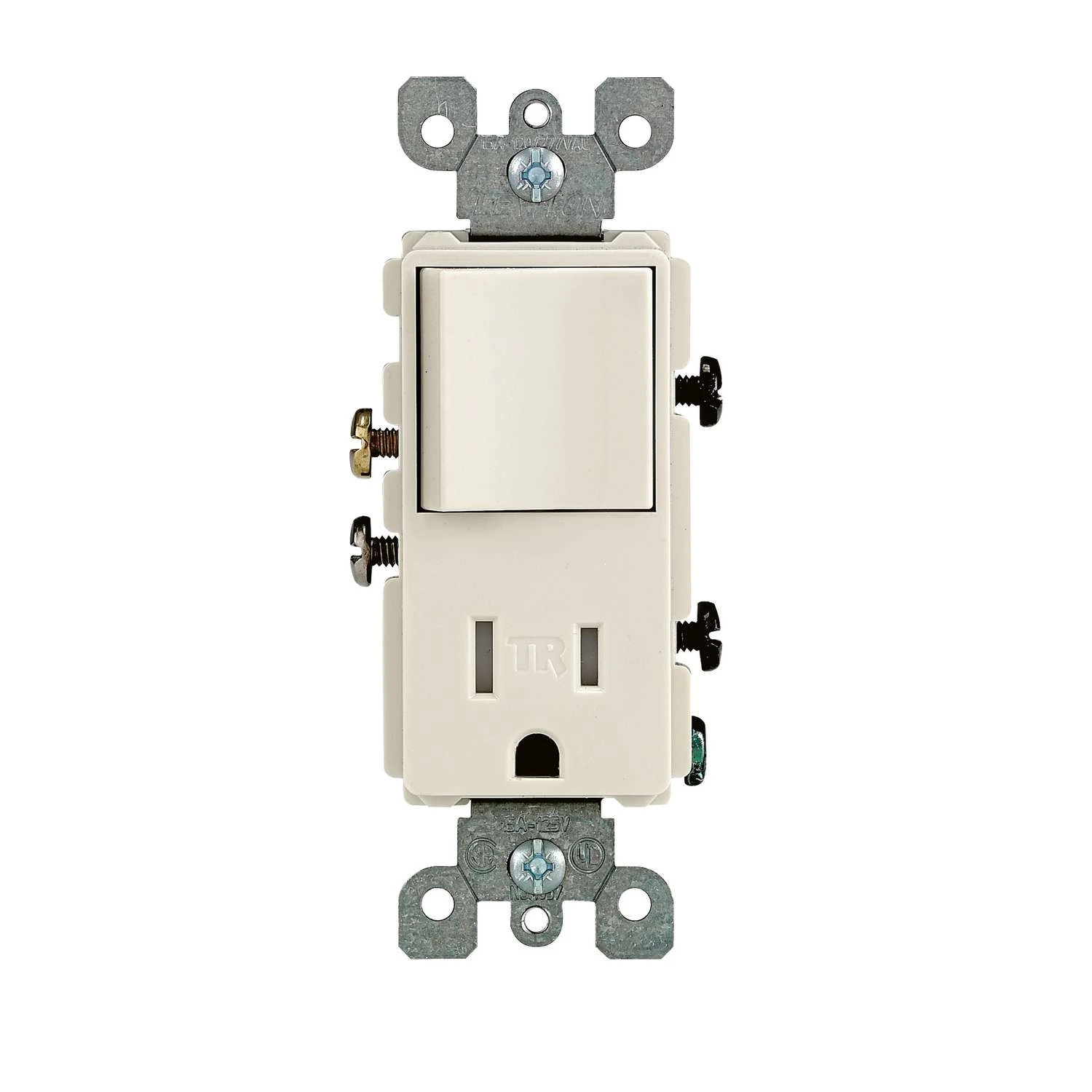 Leviton Decora 15 Amps 125 V Light Almond Combination Switch/Outlet 5-15R 1 Pk