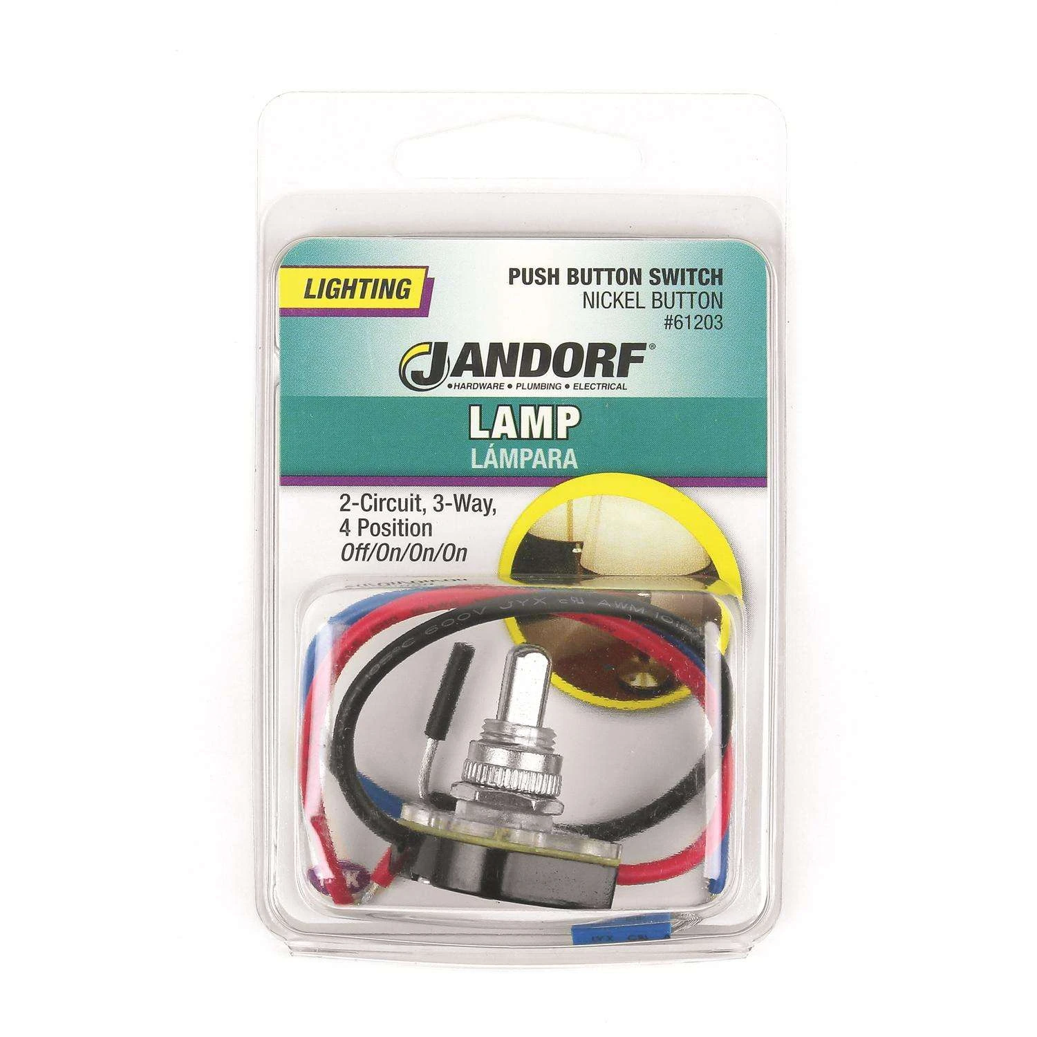 Jandorf 6 Amps Single Pole Or 3-way Push Button Appliance Switch Gray 1 Pk - Image 2