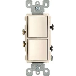 Leviton Decora 15 Amps Single Pole Combination AC Quiet Switch Light Almond 1 Pk