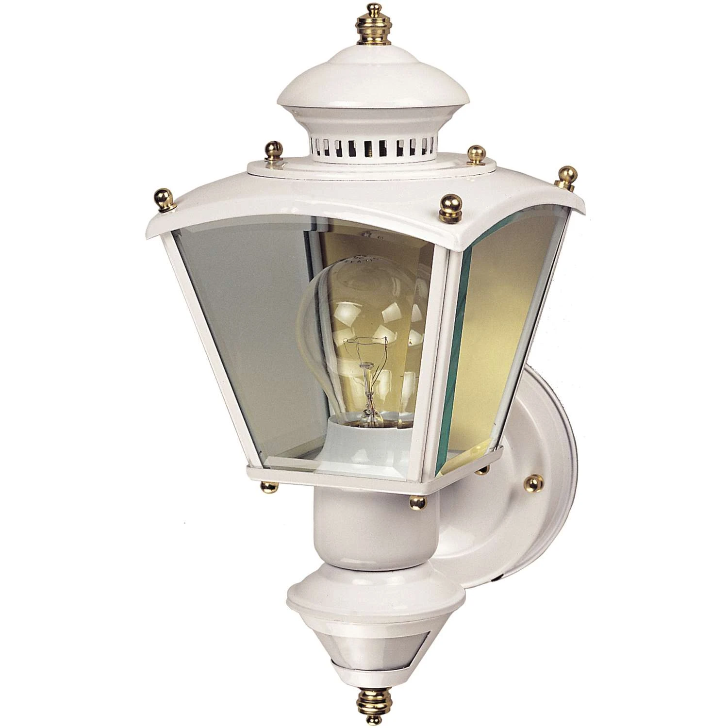 Heath Zenith White Motion-Sensing Incandescent Wall Lantern - Image 3