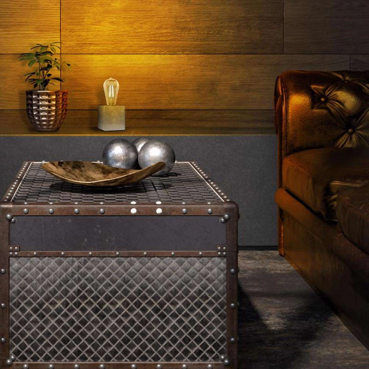 Feit 3.6 In. Concrete Beige/White Cube Lamp Base - Image 5