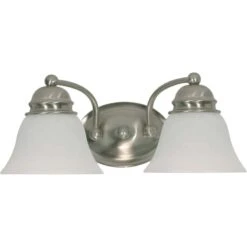 Nuvo Brushed Nickel Silver 2 Lights Incandescent Vanity Light Wall Mount