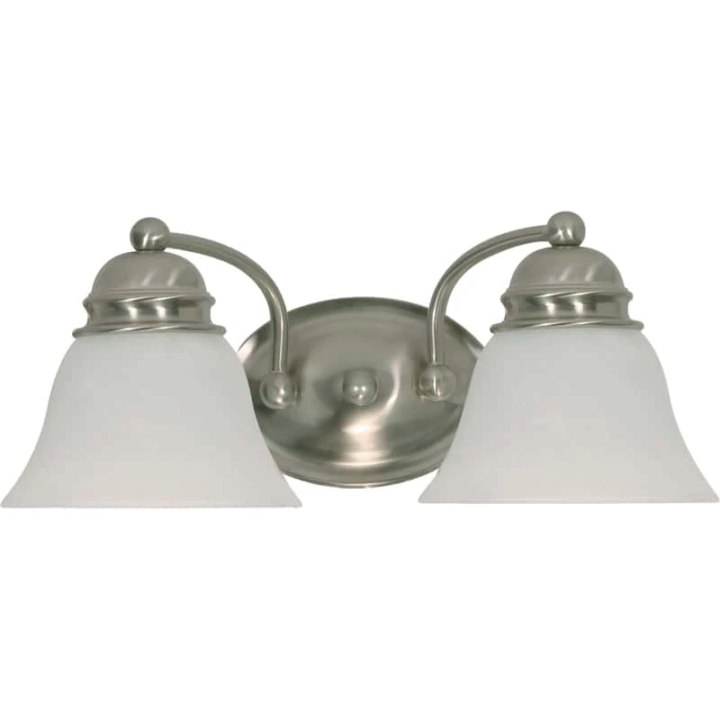 Nuvo Brushed Nickel Silver 2 Lights Incandescent Vanity Light Wall Mount