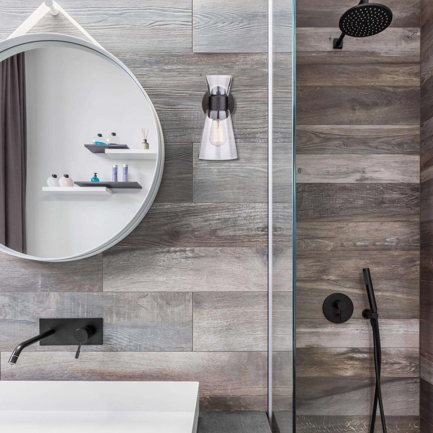 Globe Electric Montgomery 1-Light Oil Rubbed Bronze Brown Downlight Wall Sconce - Image 4