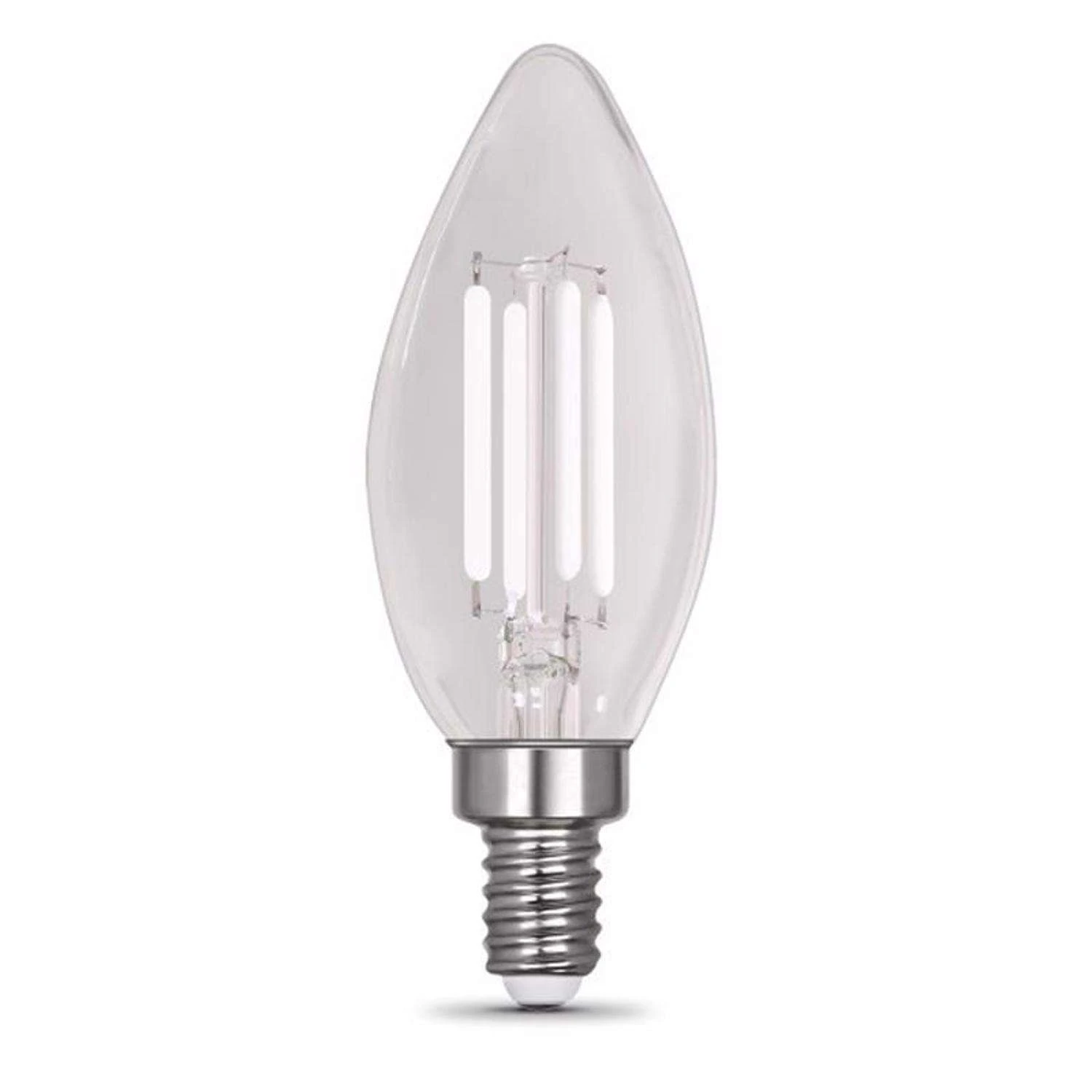 Feit White Filament B10 E12 (Candelabra) Filament LED Bulb Soft White 100 Watt Equivalence 2 Pk - Image 2