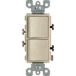 Leviton Decora 15 Amps Single Pole Combination AC Quiet Switch Ivory 1 Pk