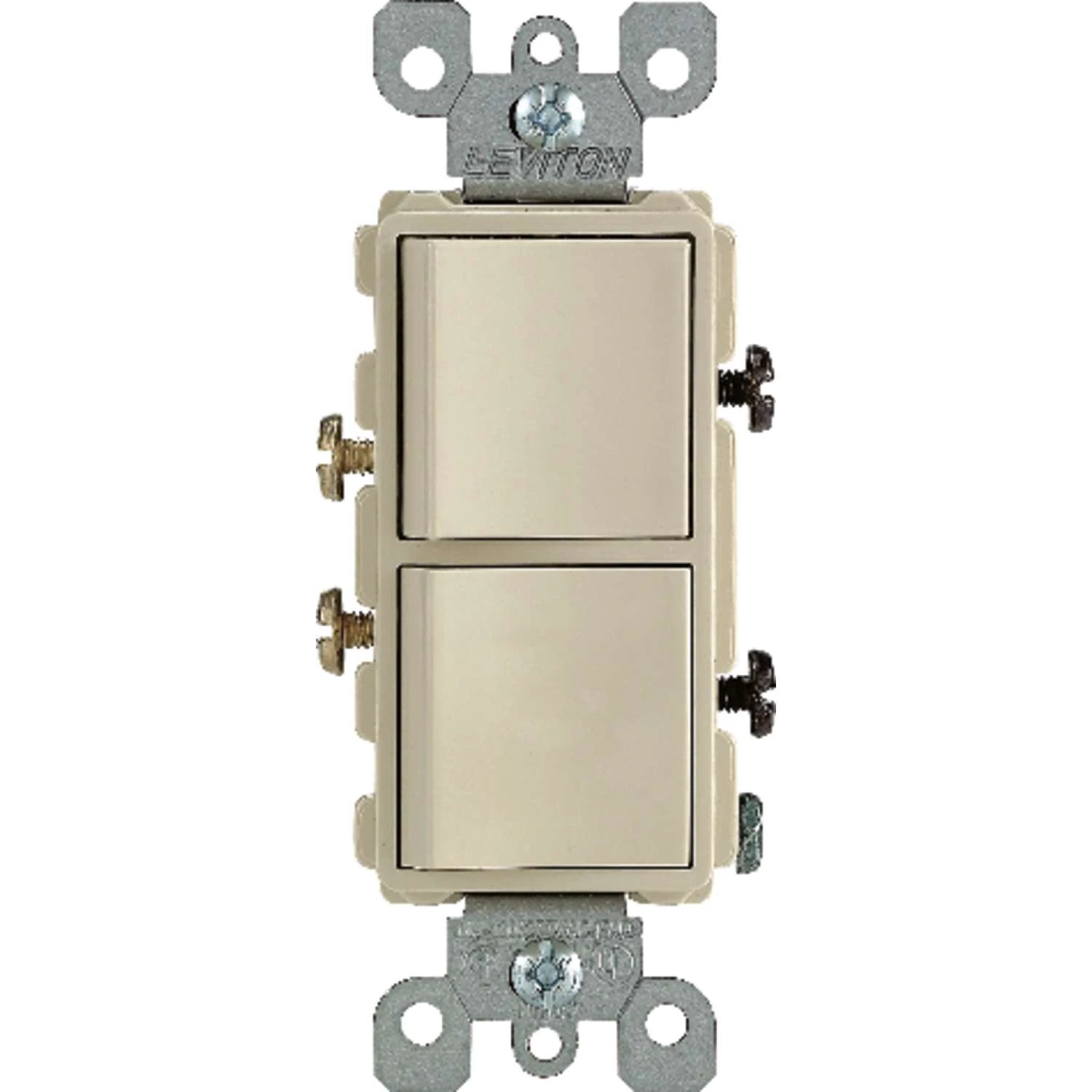 Leviton Decora 15 Amps Single Pole Combination AC Quiet Switch Ivory 1 Pk