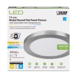 Feit EDGELIT 1.1 In. H X 11.2 In. W X 11.2 In. L Nickel Silver LED Flat Panel Light Fixture