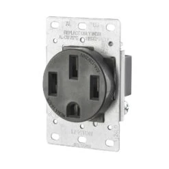 Leviton 50 Amps 125/250 V Duplex Black Outlet 14-50R 1 Pk