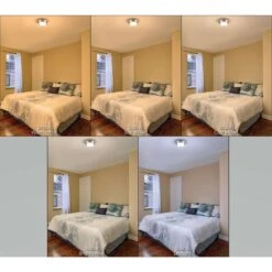 ETI 4.8 In. H X 9 In. W X 9 In. L Brushed Nickel White LED Ceiling Spin Light