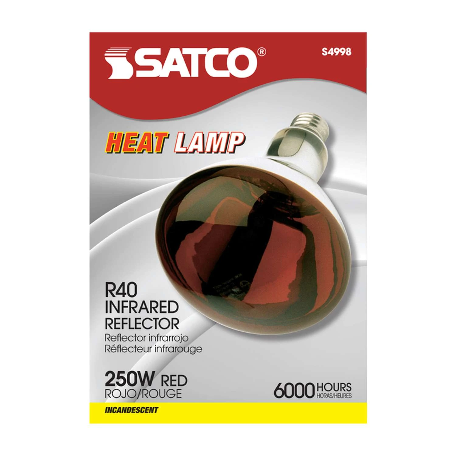 Satco 250 W R40 Heat Lamp Incandescent Bulb E26 (Medium) Red 1 Pk - Image 2