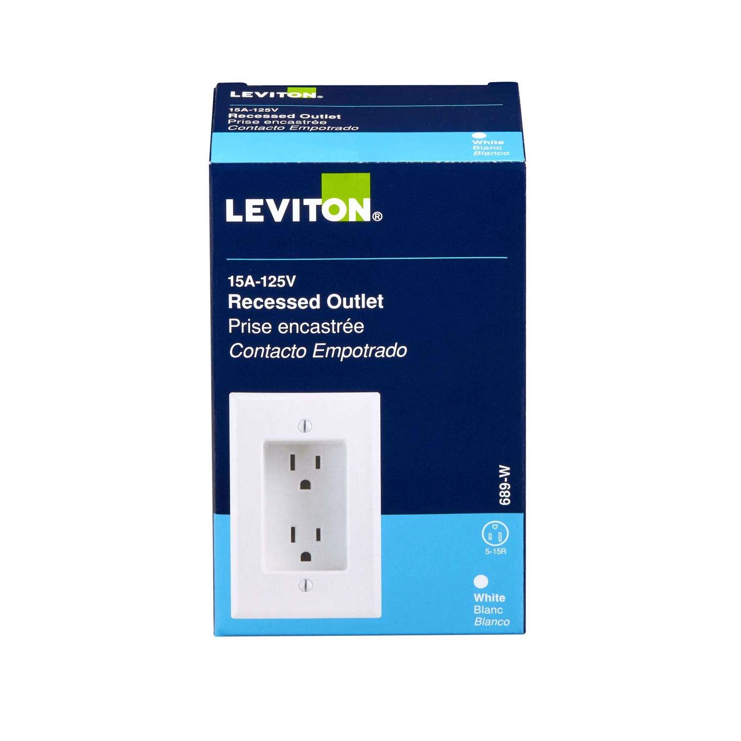 Leviton 15 Amps 125 V Duplex White Outlet 5-15R 1 Pk - Image 2