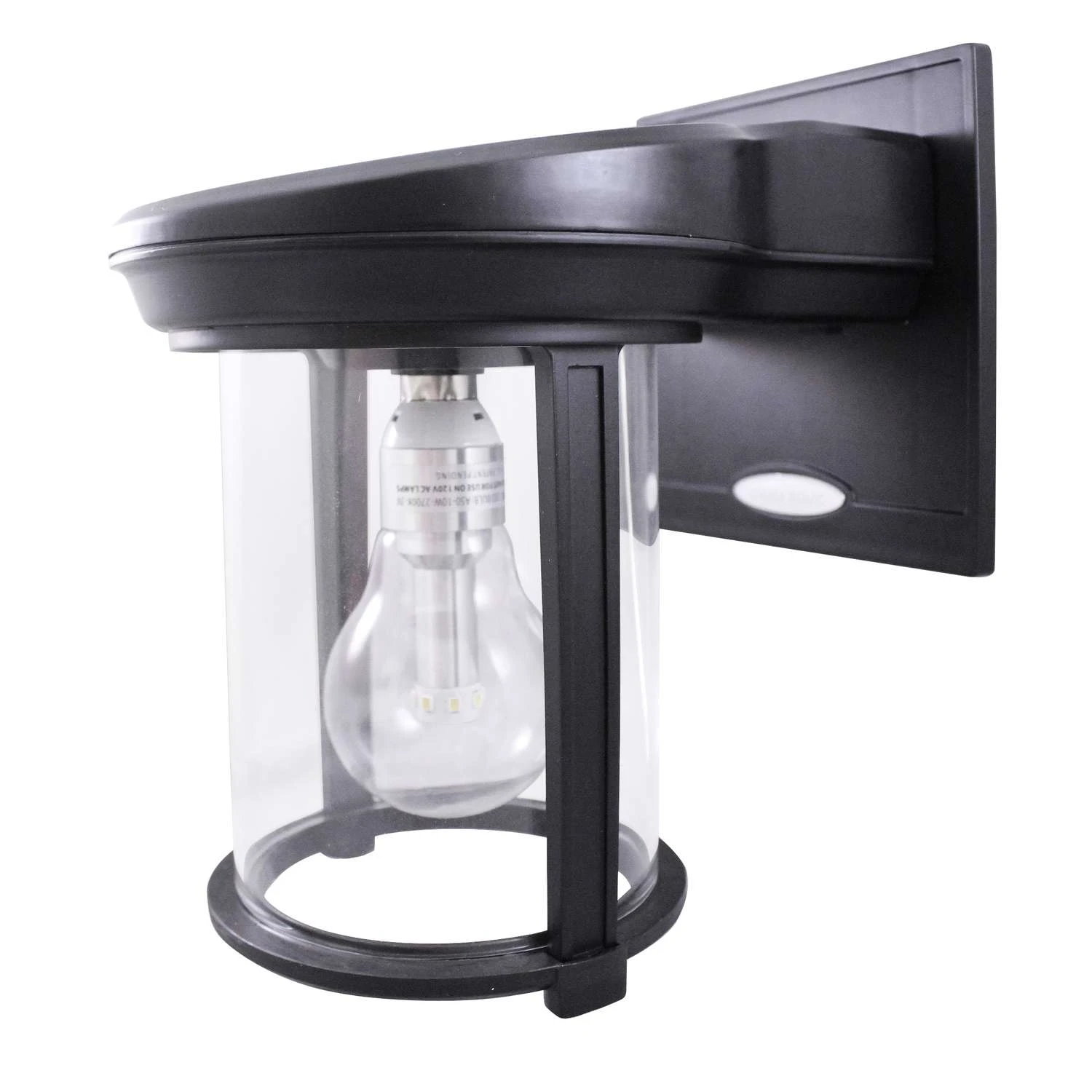 Gama Sonic Solar Coach Lantern Semi-Gloss Black Dusk To Dawn LED Wall Lantern