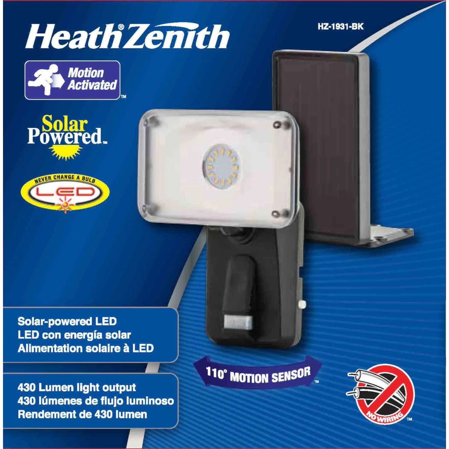 Heath Zenith Motion-Sensing Solar Powered LED Black Security Light - Image 2