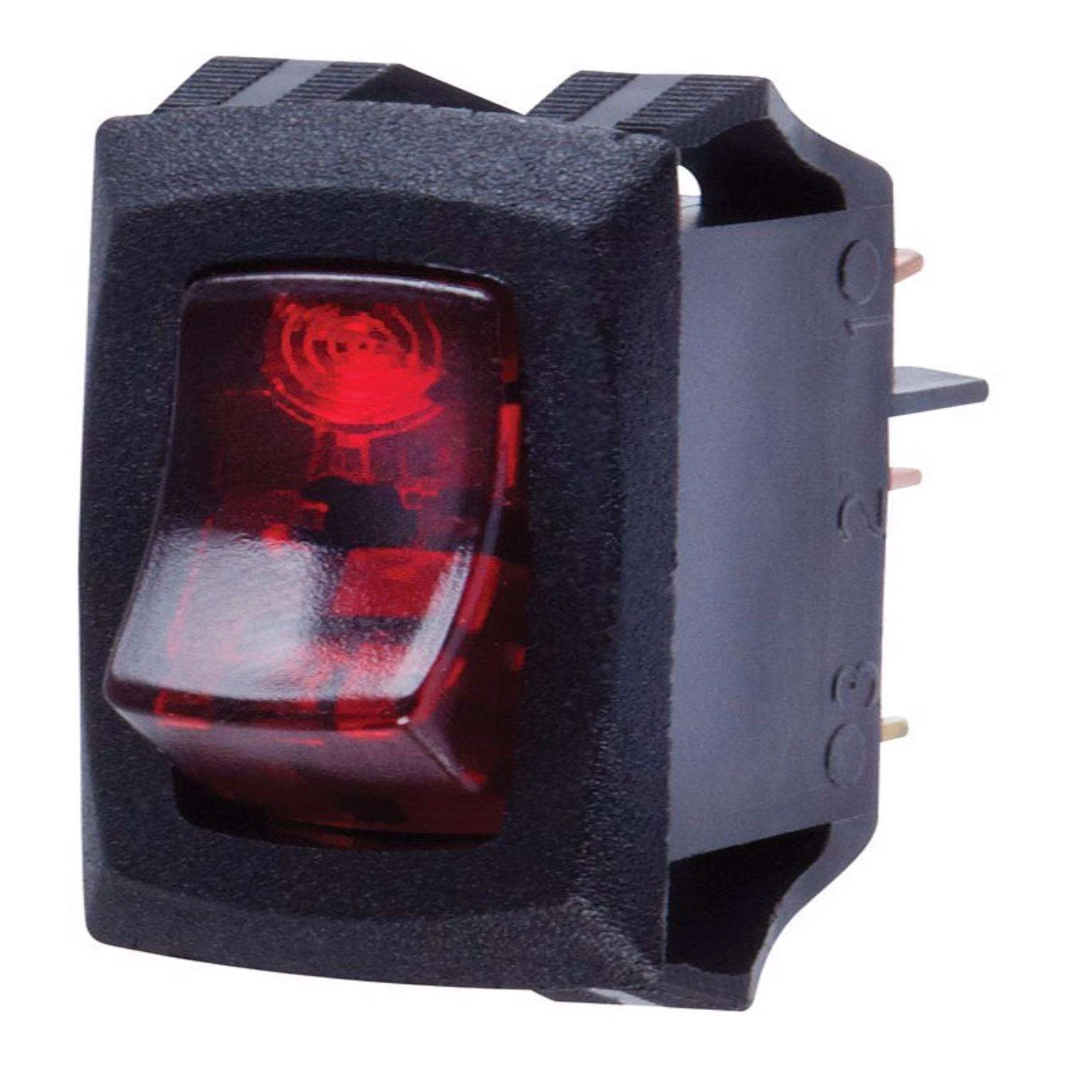 Jandorf 16 Amps Single Pole Rocker Appliance Switch Black/Red 1 Pk