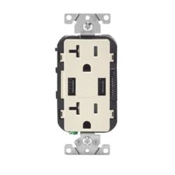 Leviton Decora 20 Amps 125 V Light Almond Outlet And USB Charger 5-20R 1 Pk