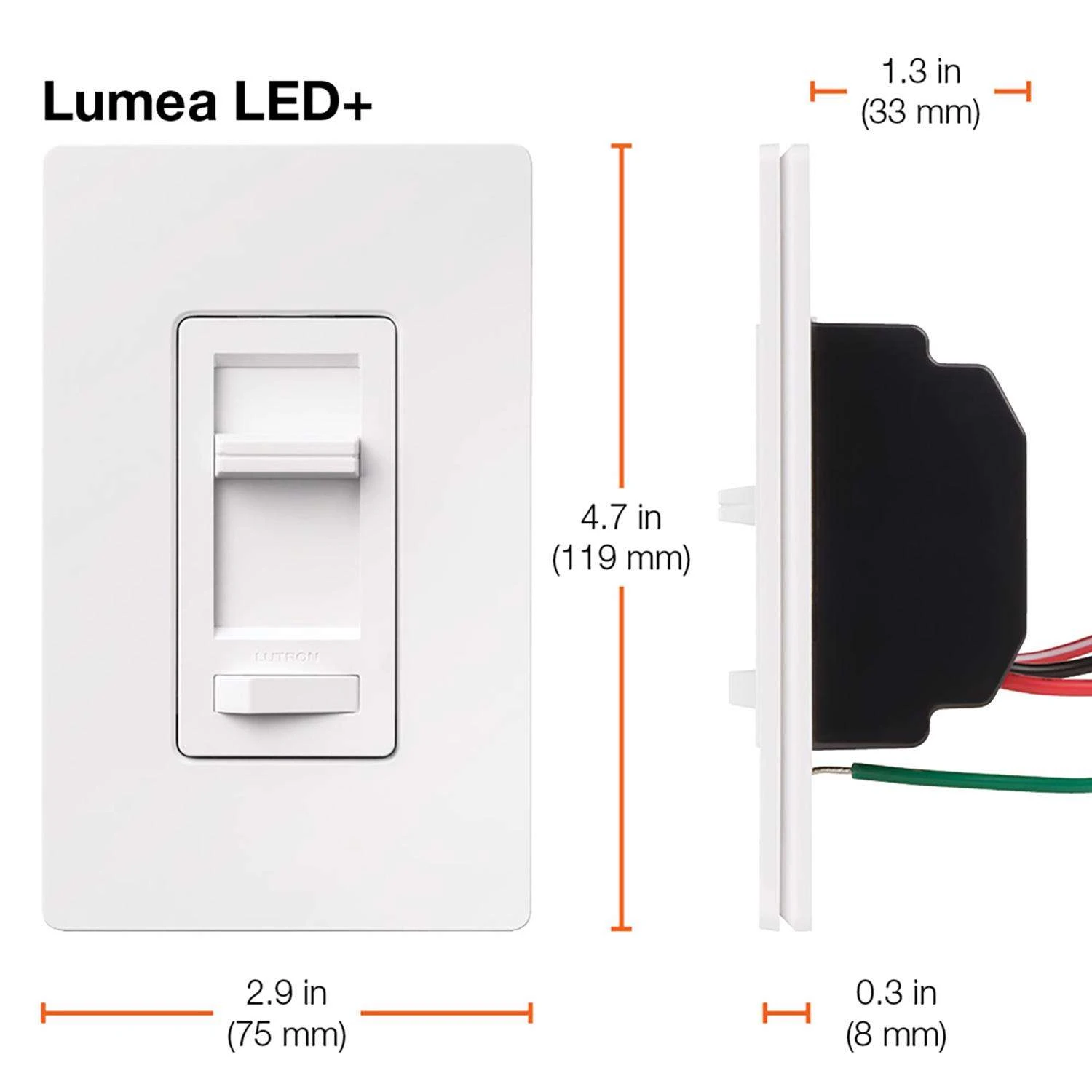 Lutron Almond 150W For CFL And LED / 600W For Incandescent And Halogen W 3-Way Dimmer Switch 1 Pk - Image 8
