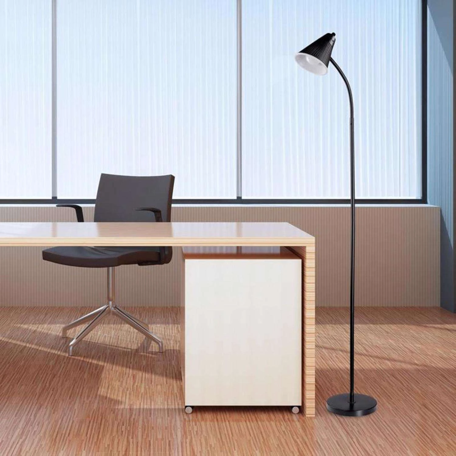 Globe Electric Novogratz 59 In. Matte Black Floor Lamp - Image 3