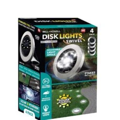 Bell & Howell Swivel Solar Powered 3 W LED Deck Light 4 Pk