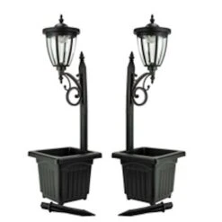 Sun-Ray Kambria Solar Powered LED Lamp Post And Planter 2 Pk