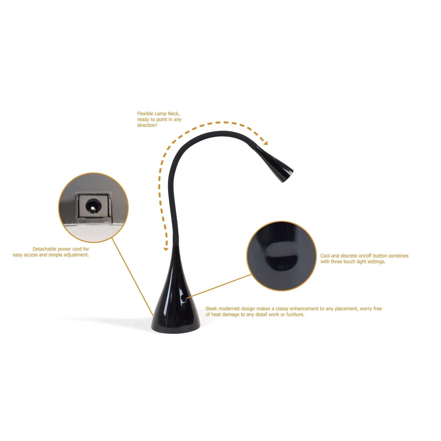 Newhouse Lighting 26 In. Black Gooseneck Desk Lamp - Image 2