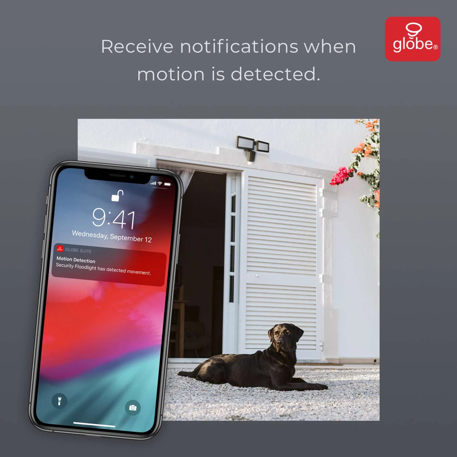 Globe Electric Smart Home Wi-Fi Hardwired LED Black Security Light With Video Camera - Image 9