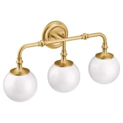 Moen Colinet Brushed Gold 3 Lights LED Vanity Light Wall Mount