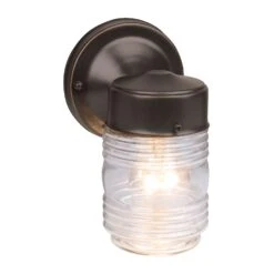 Design House Jelly Jar Oil Rubbed Bronze Bronze Incandescent Outdoor Wall Fixture