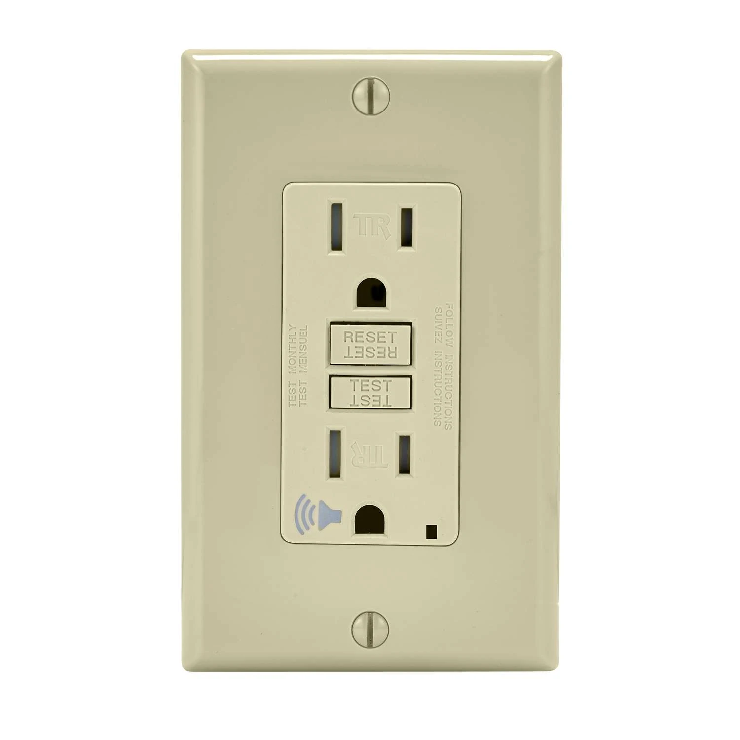Leviton 15 Amps 125 V Ivory Audible Outlet 5-15R 1 Pk