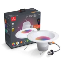 Globe Electric Wi-Fi Smart Home White 5-6 In. W Aluminum LED Smart-Enabled Retrofit Recessed Lightin