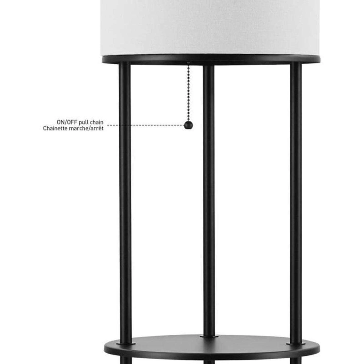 Globe Electric Reid 58 In. Matte Black/White Floor Lamp - Image 4