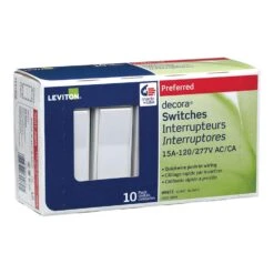 Leviton Decora 15 Amps Single Pole Rocker Switch White 10 Pk