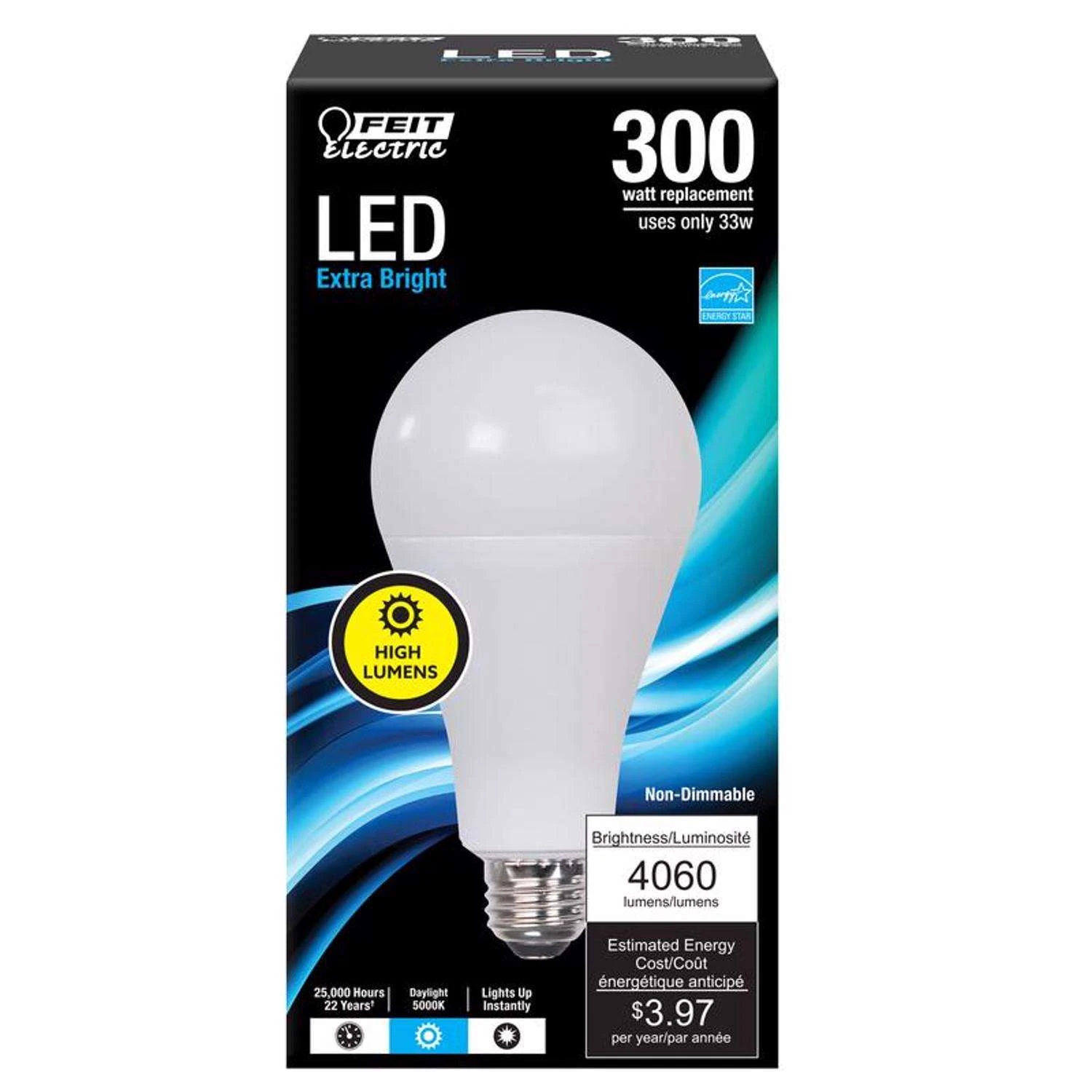 Feit LED A21 E26 (Medium) LED Bulb Daylight 300 Watt Equivalence 1 Pk