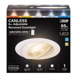 Feit LED Retrofits White 7 In. W Aluminum LED Canless Recessed Downlight 65 W