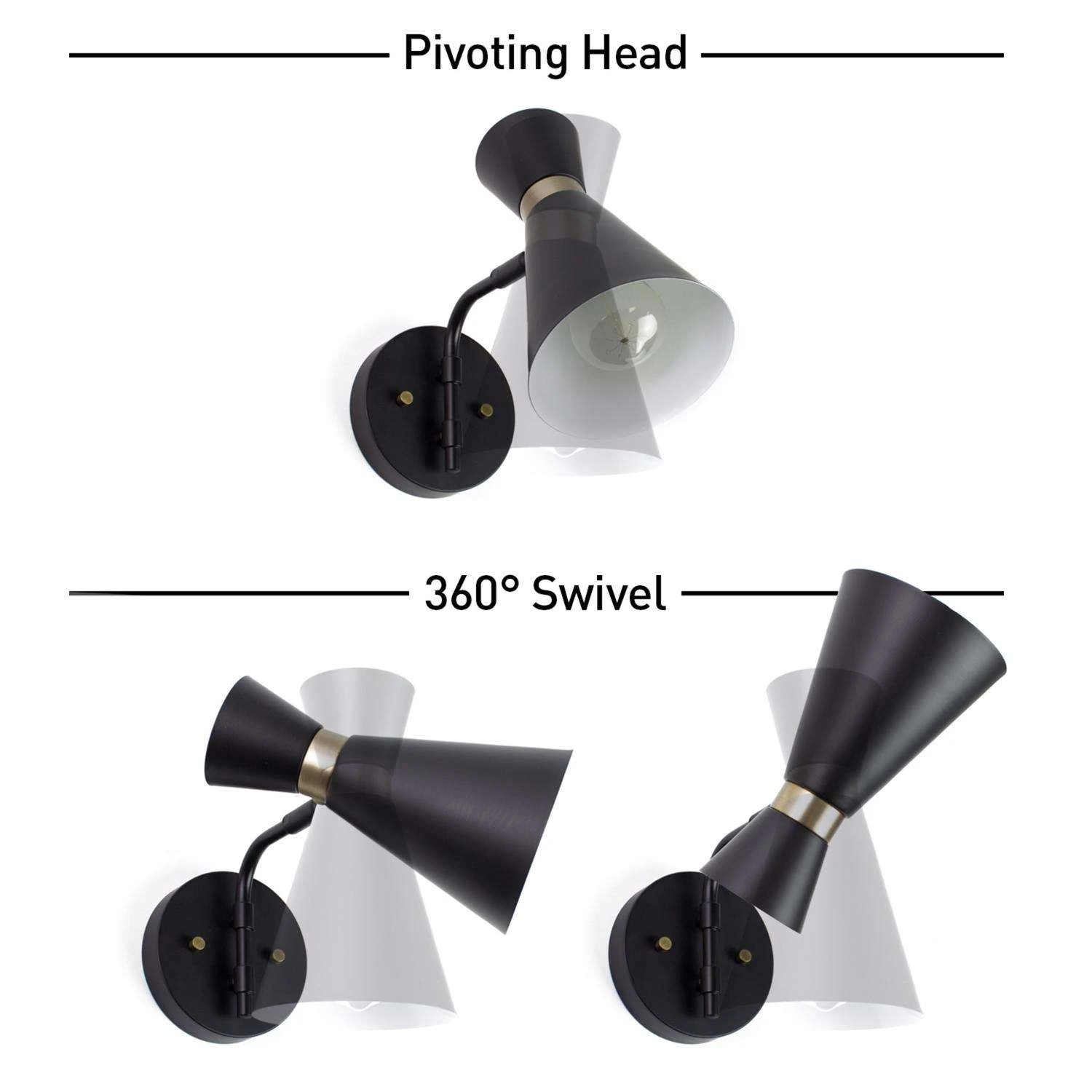 Globe Electric Belmont 1-Light Satin Black Hourglass Wall Sconce - Image 5