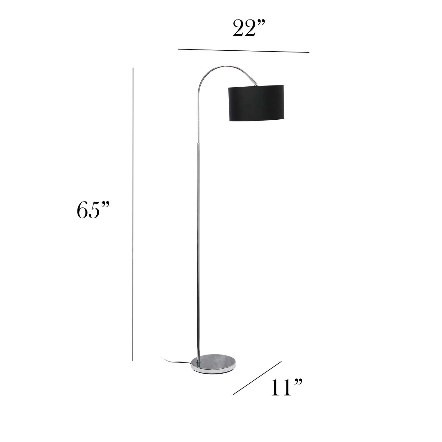 Simple Designs 66 In. Black/Silver Floor Lamp - Image 2