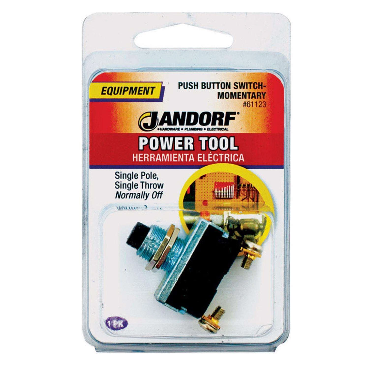 Jandorf 16 Amps Single Pole Push Button Power Tool Switch Black/Silver 1 Pk - Image 2