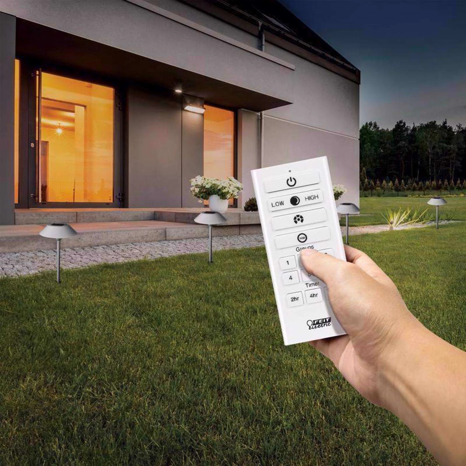 Feit OneSync Brushed Nickel Solar Powered 40 W LED Pathway Light 1 Pk - Image 6