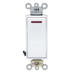 Leviton 20 Amps Single Pole Rocker Illuminated Rocker Switch White 1 Pk