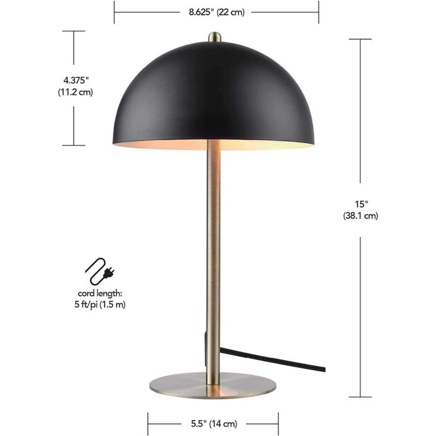 Globe Electric Luna 15 In. Matte Black Desk Lamp - Image 3