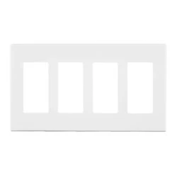 Leviton White 4 Gang Polycarbonate Decorator Screwless Wall Plate 1 Pk