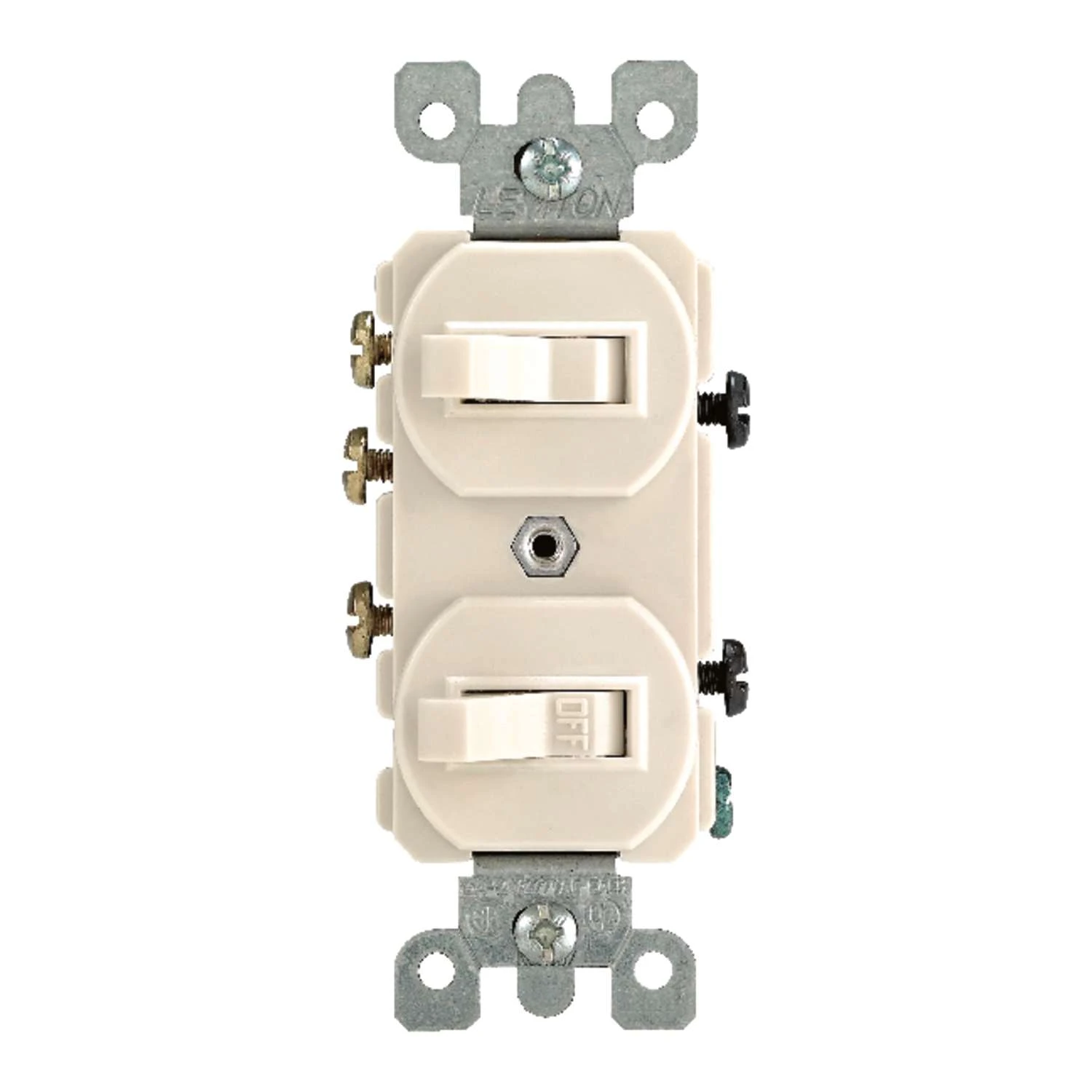 Leviton 15 Amps Single Pole Or 3-way Rocker Duplex Combination Switch Light Almond 1 Pk