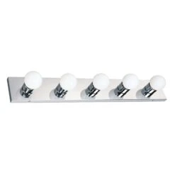 Design House Polished Chrome 5 Lights Vanity Light Surface
