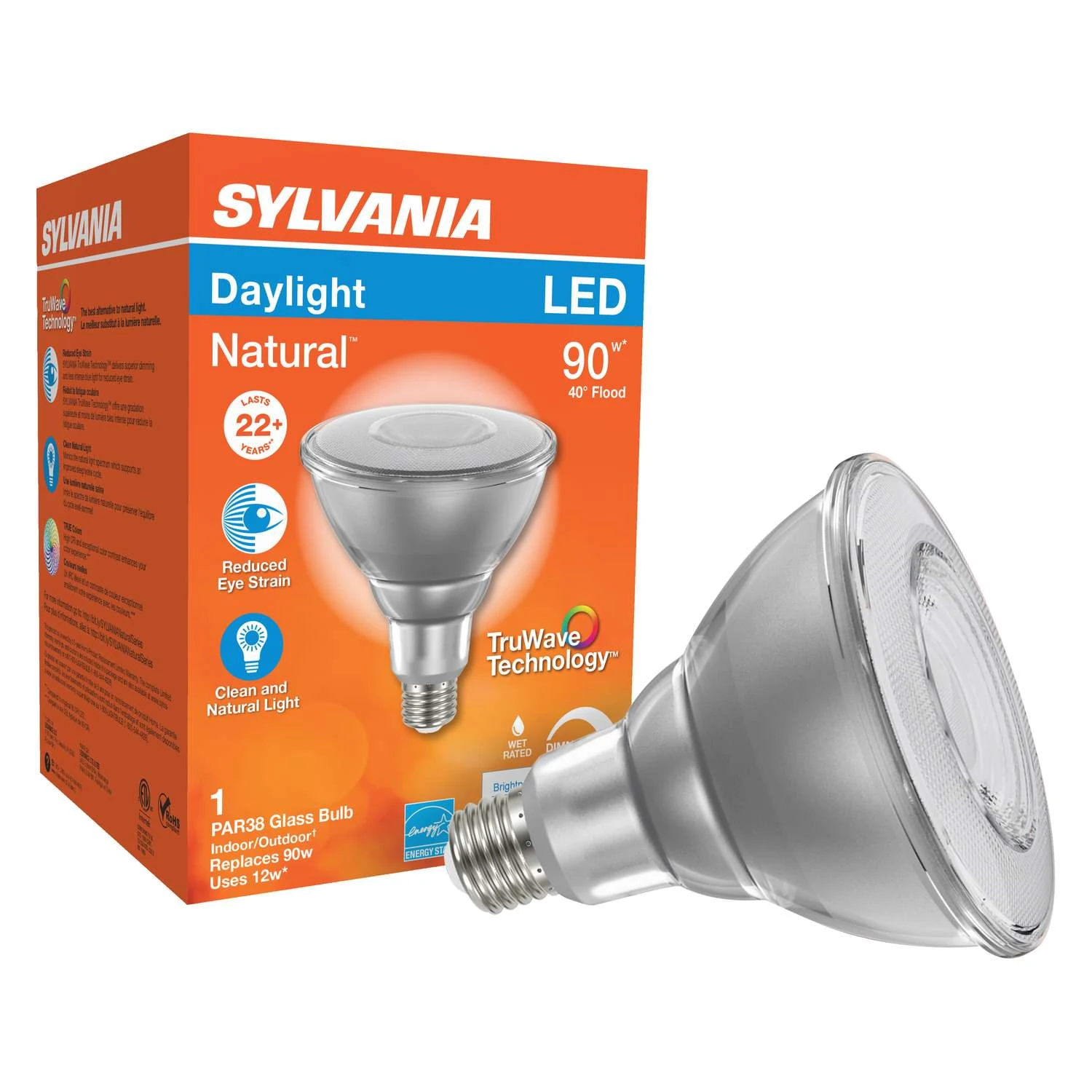 Sylvania Natural PAR38 E26 (Medium) LED Floodlight Bulb Daylight 90 Watt Equivalence 1 Pk - Image 3