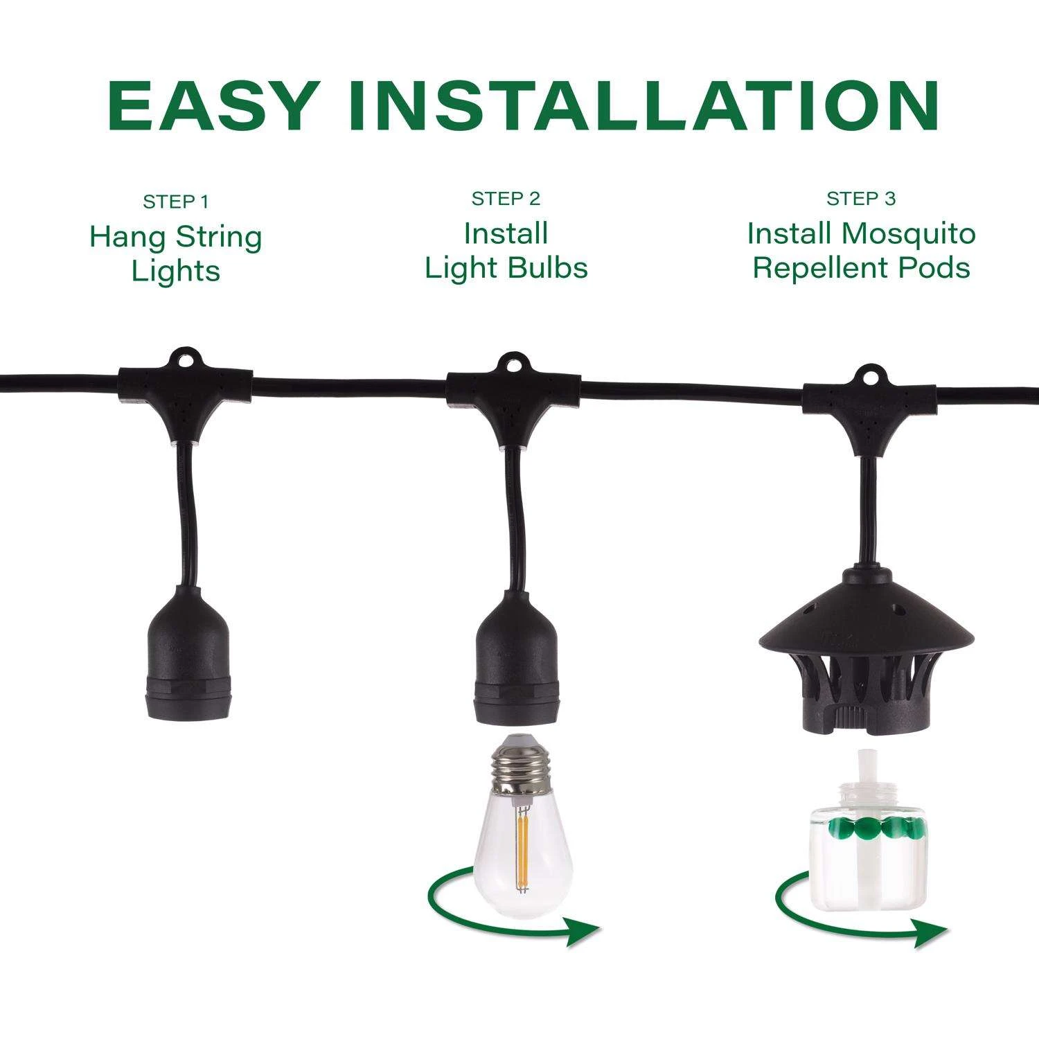 TIKI BiteFighter Clear Plug In 24 W LED String Lights 1 Pk - Image 8