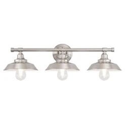 Westinghouse Iron Hill Brushed Nickel Silver 3 Lights LED Vanity Light Wall Mount