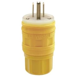 Leviton Industrial Nylon Straight Blade Plug 5-15P 18-10 AWG 2 Pole 3 Wire
