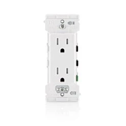 Leviton Decora Edge 15 Amps 125 V Duplex White Tamper Resistant Outlet 5-15 R 10 Pk