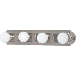 Nuvo Brushed Nickel Silver 4 Lights Incandescent Vanity Light Wall Mount