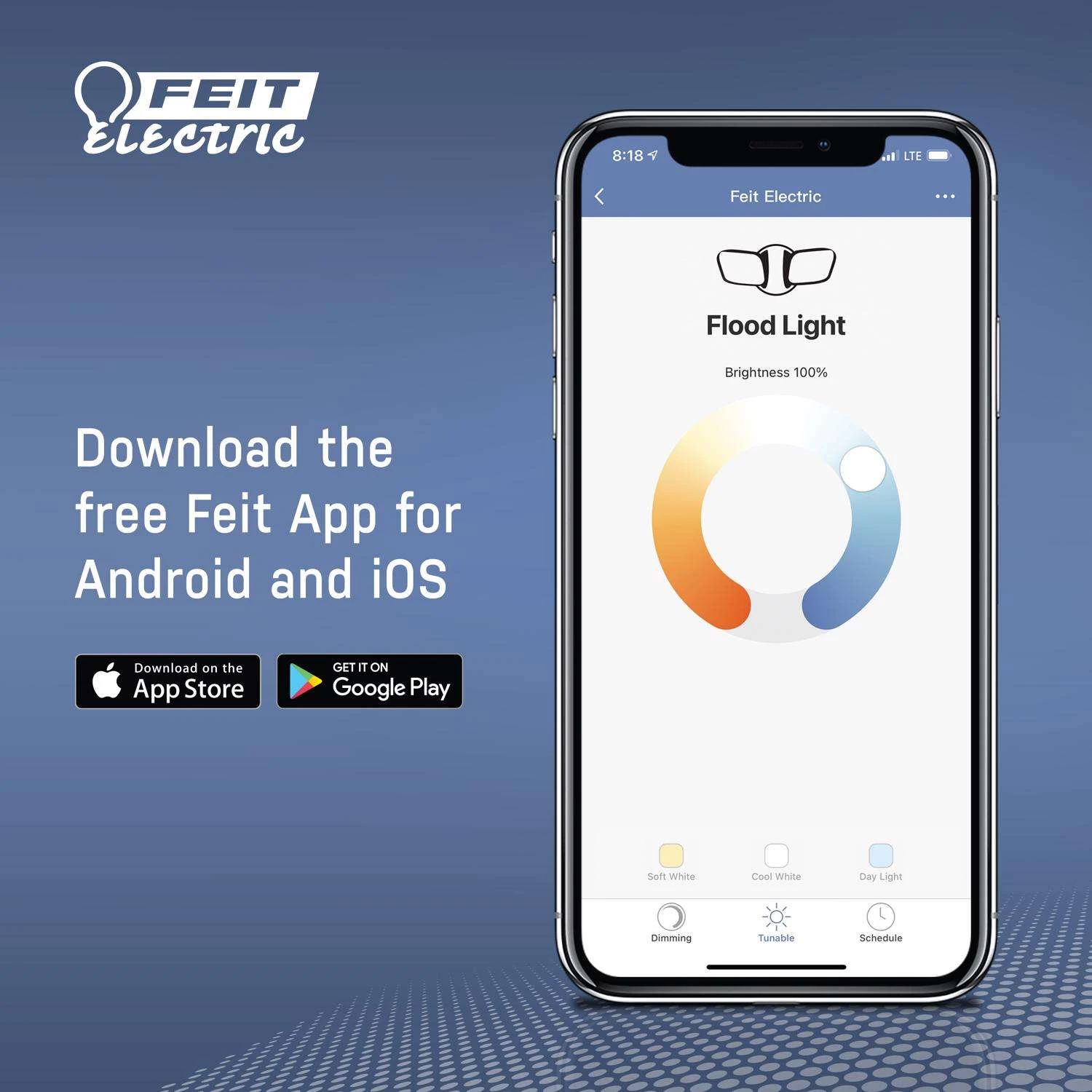 Feit Smart Home BR30 E26 (Medium) Smart-Enabled LED Bulb Color Changing 65 Watt Equivalence 1 Pk - Image 8